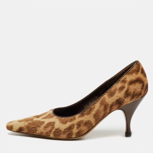 Salvatore Ferragamo Beige/brown Animal Print Calf Hair Pumps Size 37.5,New Products : American Fashion Style Bags On Sale